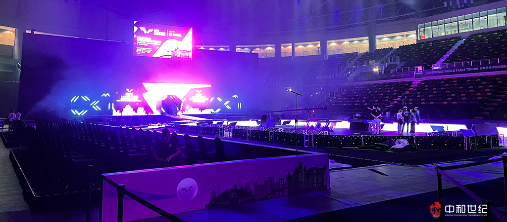 WTT澳门冠军赛猫眼展位搭建由珠海中和世纪文化传播有限公司制作